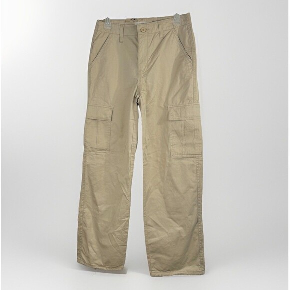 NWT Levi's 94 Baggy Cargo Pants 26 X 32 Beige Wide Leg Drawstring Hem Cotton - Picture 1 of 15